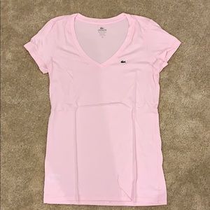 Lacoste pink v neck T-shirt